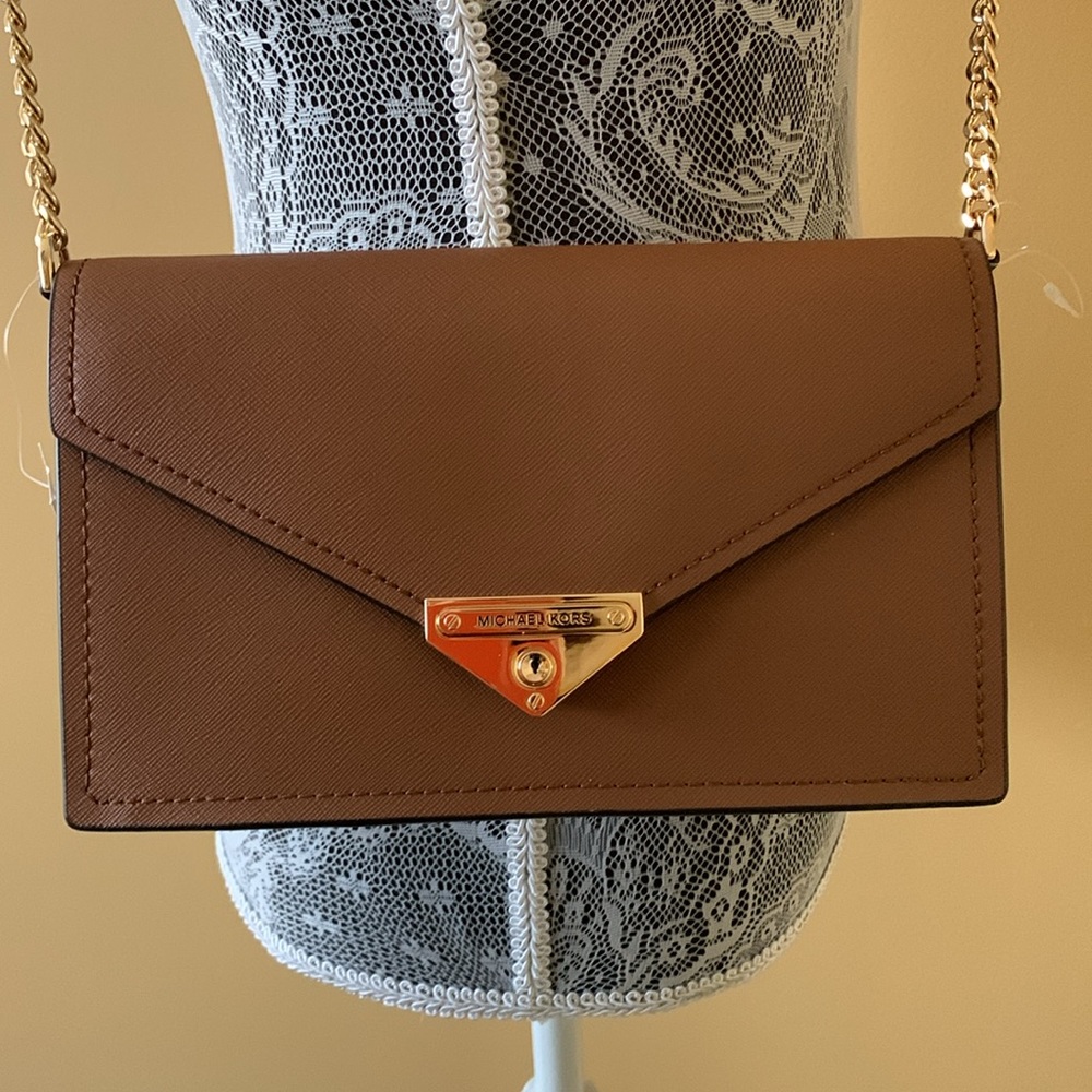 NWT MICHAEL KORS BROWN LEATHER CROSSBODY